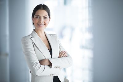 About American US Insurance Business woman smiling