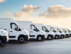 commercial van fleet insured by American US Insurance
