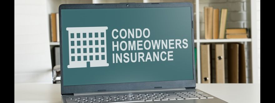 laptop displaying condo homeowners insurance