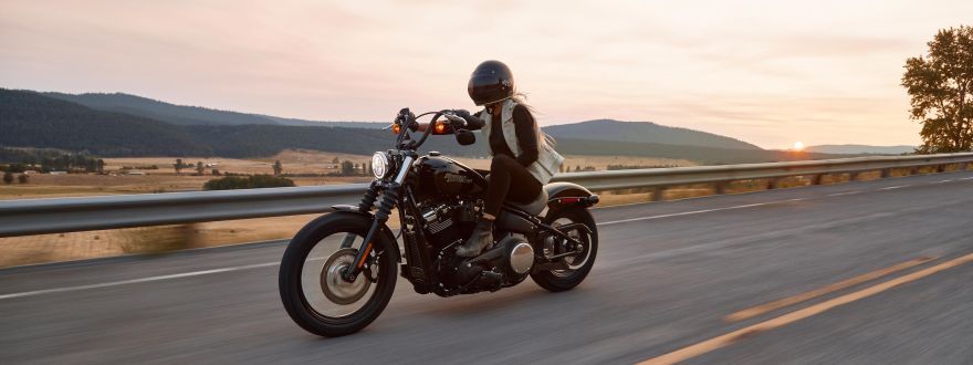 Person riding a motorcycle