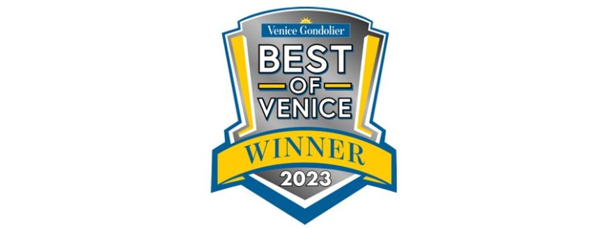 The Best of Venice 2023 award logo presented by the Venice Gondolier newspaper.