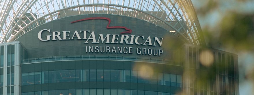Photo of an office building with the Great American Insurance Group logo.