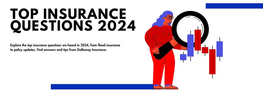 “Illustration of a person analyzing data with a magnifying glass, symbolizing Galloway Insurance’s answers to the top insurance questions of 2024.”