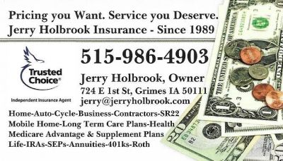 Welcome to Jerry Holbrook Insurance Grimes Johnston Waukee