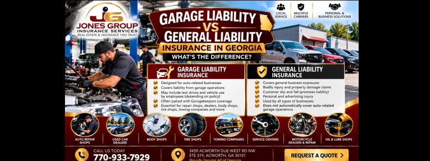 Garage Liability vs General Liability Insurance for auto businesses in Georgia