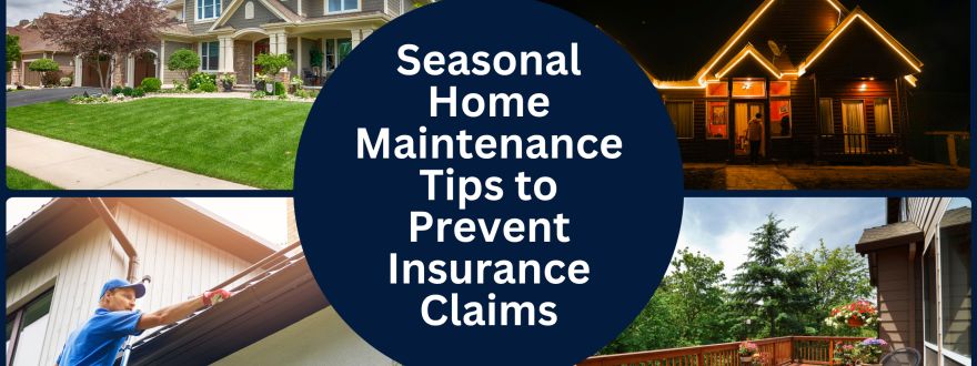 Southern Texas home shown across four seasons—spring, summer, fall, and mild winter—to highlight seasonal home maintenance tips.