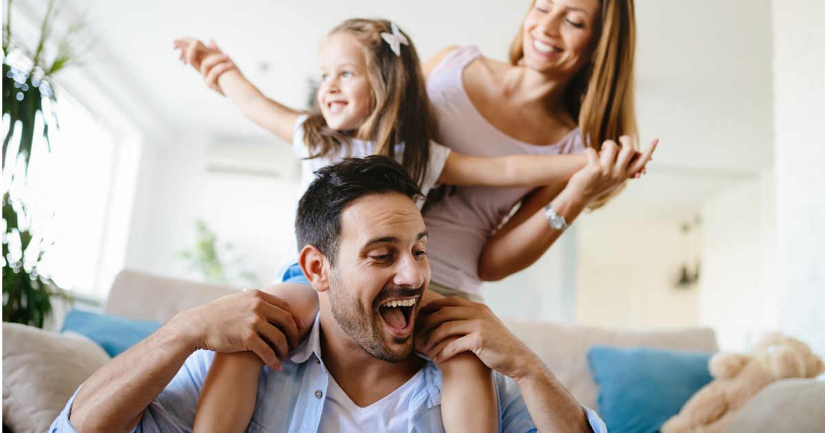 A family inside their home in texas with homeowners insurance