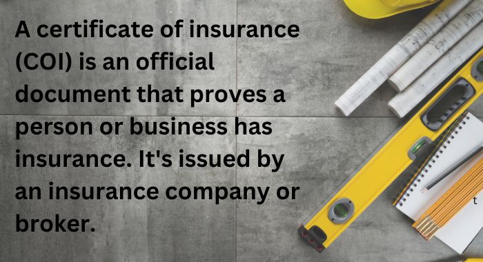 Certificate of insurance for Texas business 