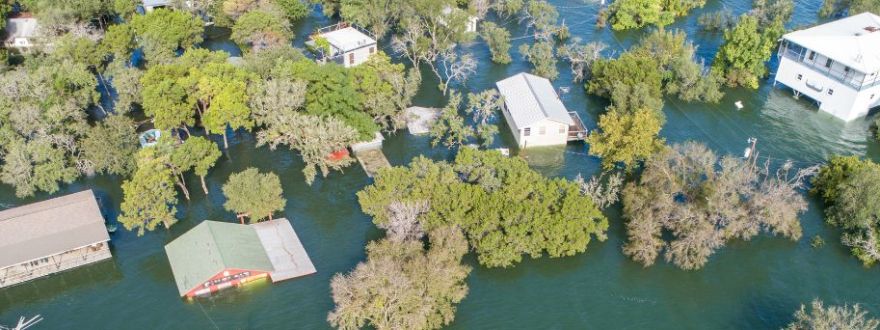 A flooded house 