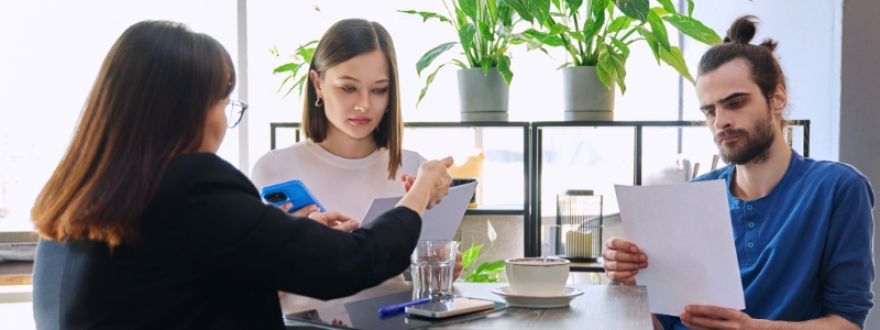 insurance agent talking