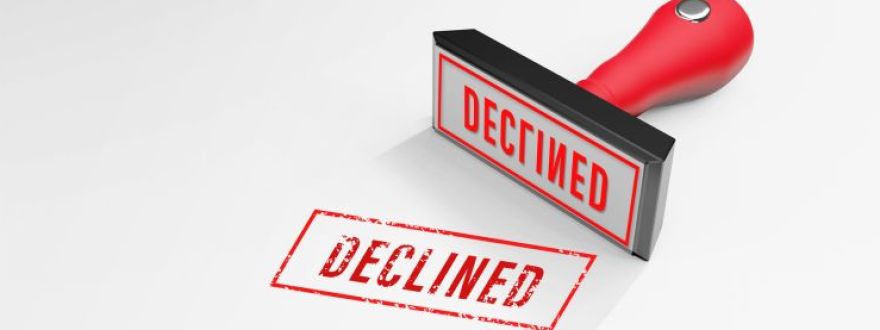 A declined insurance plan sign
