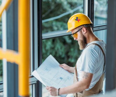 A builder working on a project