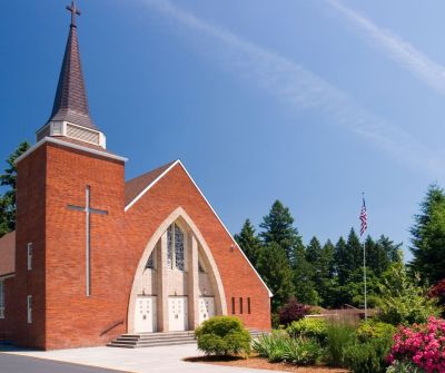 a Texas Church on a sunny day 