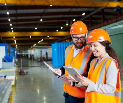 Workers in a factory with Workers Comp Insurance 