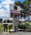 A business sign that says